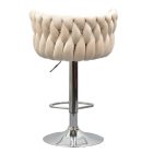 Design bárszék, bézs Velvet szövet/króm, BRIN