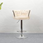 Design bárszék, bézs Velvet szövet/króm, BRIN