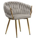 Étkezőszék, szürkésbarna Taupe Velvet szövet/gold króm arany, DEILA