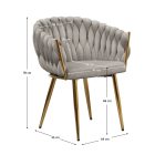 Étkezőszék, szürkésbarna Taupe Velvet szövet/gold króm arany, DEILA