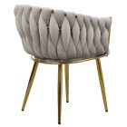 Étkezőszék, szürkésbarna Taupe Velvet szövet/gold króm arany, DEILA