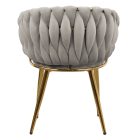 Étkezőszék, szürkésbarna Taupe Velvet szövet/gold króm arany, DEILA