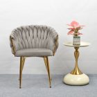Étkezőszék, szürkésbarna Taupe Velvet szövet/gold króm arany, DEILA