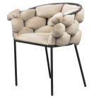 Étkezőszék, szürkésbarna Taupe Velvet szövet/fekete, DOROTA