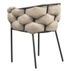 Étkezőszék, szürkésbarna Taupe Velvet szövet/fekete, DOROTA