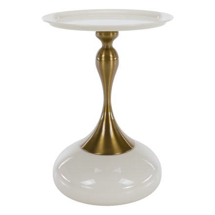 Kisasztal, fehér Ivory/arany, FEJ