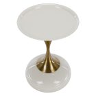 Kisasztal, fehér Ivory/arany, FEJ
