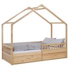 Montessori ágy, 90x200, természetes, tömör, BIANKA