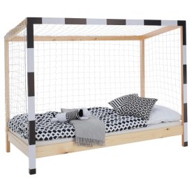 Montessori ágy, természetes/fehér/fekete, 90x200, FUTAL