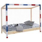 Montessori ágy, természetes/fehér/kék/piros, 90x200, FUTAL