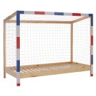 Montessori ágy, természetes/fehér/kék/piros, 90x200, FUTAL