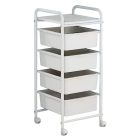 Mozgatható polcállvány, fehér, SUFIK