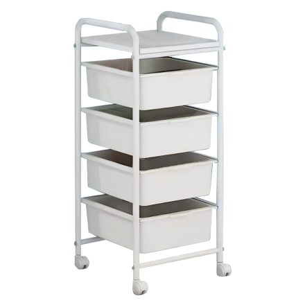 Mozgatható polcállvány, fehér, SUFIK