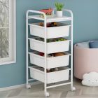 Mozgatható polcállvány, fehér, SUFIK