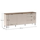 Komód, kasmír/castello tölgy, EYCO 2D3S