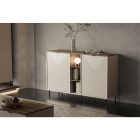 Komód polcokkal, kasmír/castello tölgy, EYCO 2D