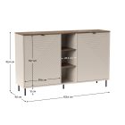 Komód polcokkal, kasmír/castello tölgy, EYCO 2D