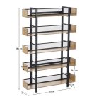 5 polcos polcállvány, tölgy/fekete, KILIS NEW TYP 2