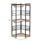 Sarokállvány polccal, tölgy/fekete, KILOS NEW TYP 5