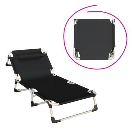 Kerti nyugágy, fekete/bézs, BOVRY