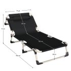 Kerti nyugágy, fekete/bézs, BOVRY