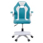 Forgószék lábtartóval, kék/fehér, RAMIL NEW