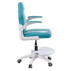 Forgószék lábtartóval, kék/fehér, RAMIL NEW