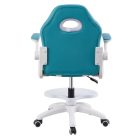 Forgószék lábtartóval, kék/fehér, RAMIL NEW