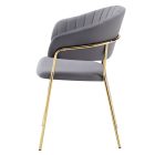 Design étkezőszék, szürkésbarna Velvet szövet/gold króm arany, DASMIN TYP 1