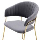 Design étkezőszék, szürkésbarna Velvet szövet/gold króm arany, DASMIN TYP 1