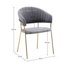 Design étkezőszék, szürkésbarna Velvet szövet/gold króm arany, DASMIN TYP 1