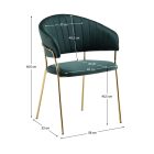 Design étkezőszék, sötétzöld Velvet szövet/gold króm arany, DASMIN TYP 1