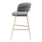Design bárszék, szürkésbarna Velvet szövet/gold króm arany, DASMIN TYP 2