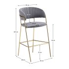 Design bárszék, szürkésbarna Velvet szövet/gold króm arany, DASMIN TYP 2