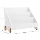 Gyerek könyvespolc kerekekkel, fehér, BERUS