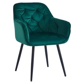 Dizájnos fotel, zöld Velvet szövet, FEDRIS NEW