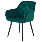 Dizájnos fotel, zöld Velvet szövet, FEDRIS NEW