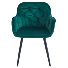 Dizájnos fotel, zöld Velvet szövet, FEDRIS NEW