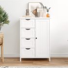 Szekrény/polcállvány, fehér, STORMI