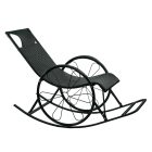 Hintaszék, rattan/fém, fekete, ROKIN