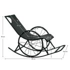 Hintaszék, rattan/fém, fekete, ROKIN