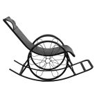 Hintaszék, rattan/fém, fekete, ROKIN