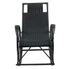 Hintaszék, rattan/fém, fekete, ROKIN