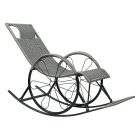 Hintaszék, rattan/fém, szürke, ROKIN