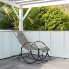 Hintaszék, rattan/fém, szürke, ROKIN