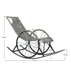 Hintaszék, rattan/fém, szürke, ROKIN