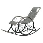 Hintaszék, rattan/fém, szürke, ROKIN