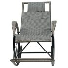 Hintaszék, rattan/fém, szürke, ROKIN