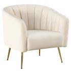 Design fotel, bézs Velvet szövet/gold króm-arany, BAGY
