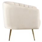 Design fotel, bézs Velvet szövet/gold króm-arany, BAGY
